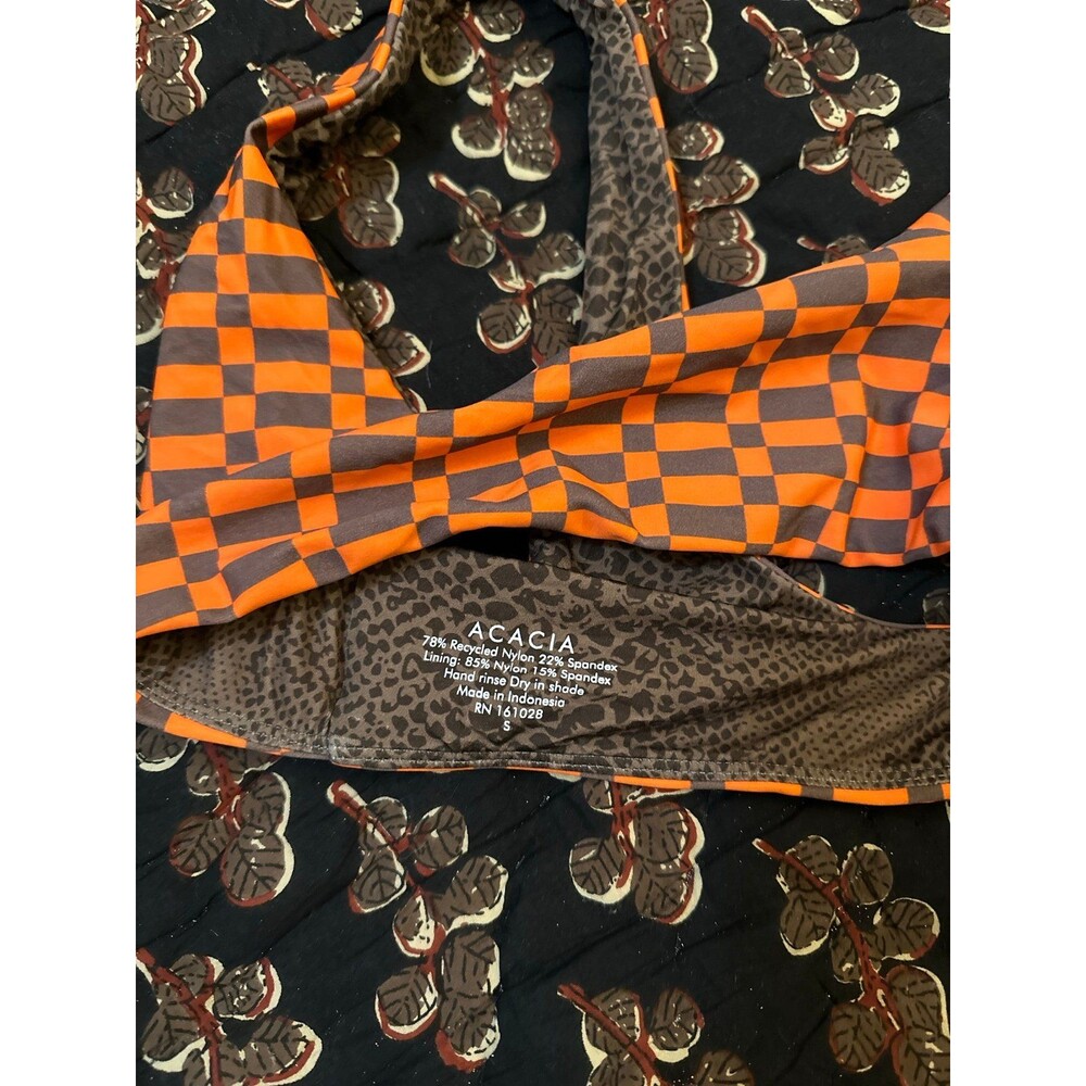 Acacia Swim Top Sports Bra Orange Size Small - Picture 3 of 5